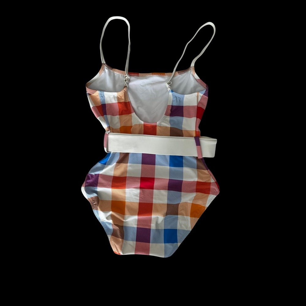 Solid & Striped Nina Belt One Piece in Beach Plaid - Picture 7 of 16